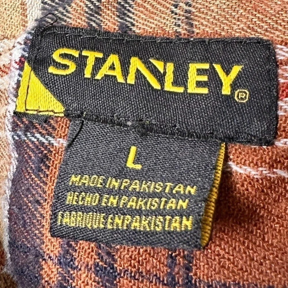 Stanley Workwear Plaid Button Down Flannel Shirt Mens Large Cotton Blend Casual - Picture 3 of 8